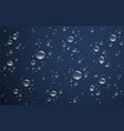 water drop background realistic wet rainy window vector image vector image