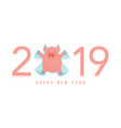 cute winter pig make snow angel isolated on white vector image