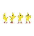 fruit retro funky cartoon characters comic mascot vector image