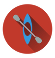 icon of kayak and paddle vector image