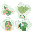 lady cherishes verdant globe with affection vector image