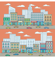 line flat design of shopping street include store vector image vector image