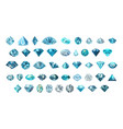 diamond set flat cartoon isolated on white vector image vector image