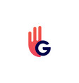 g letter hand gesture ok logo icon vector image