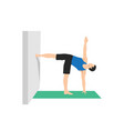 parivrtta ardha chandrasana revolved half moon vector image
