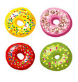 set of tasty donuts vector image