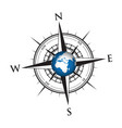 globe on a compass vector image