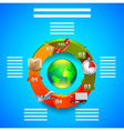 logistics infographics objects in arrows around vector image