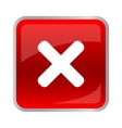 rejected square button red color vector image vector image