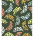 ethnic seamless pattern with feathers vector image