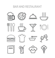 set of simple icons for bar cafe and restaurant vector image