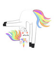 unicorn doing yoga enlightenment exercise design vector image