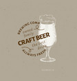 beer logo template hand drawn glass vector image