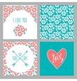 set of flower wedding invitation cards and 4 vector image vector image