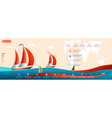 yacht club ui ux web design with sail boat vector image