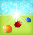 easter background with colorful eggs vector image