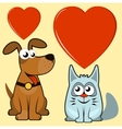 isolated dog and cat lovers vector image