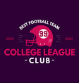 american football logo template-college league vector image vector image
