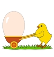 chicken with easter eggs vector image