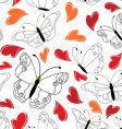 heart and butterfly pattern vector image