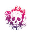 t-shirt print with grunge skull over white vector image vector image