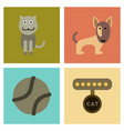 assembly flat icons pets and accessories vector image vector image
