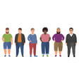 happy fat man set in casual clothes funny cartoon vector image vector image