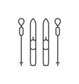 skiing with poles line icon vector image vector image