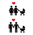 gay family with children icons over white vector image