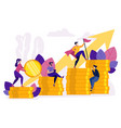people ascending by coins graph financial growth vector image