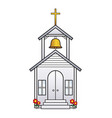 simple cute cartoon chapel vector image vector image