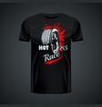 vintage t-shirt template with hot race vector image vector image