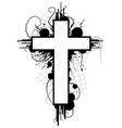 grunge cross emblem vector image