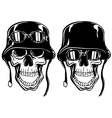 skull in helmet with goggles vector image vector image