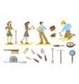 archeological tools set vector image
