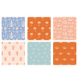 beach simple boho seamless pattern set vector image