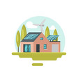 modern eco-friendly house with solar panels vector image