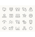 network hosting and servers line icons vector image vector image