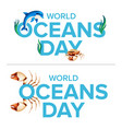 world oceans holiday logo graphic design concept vector image
