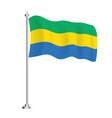gabon flag isolated wave country vector image