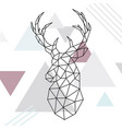 geometric reindeer low poly line art wild deer vector image