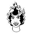 hand drawn of girl with fire tattoo artwork made vector image