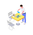 sanitizing isometric icon vector image