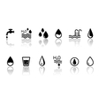 water concept symbols with reflection vector image vector image