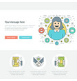 flat line business concept web site header vector image