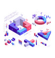 isometric infographic elements with geometric vector image