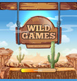 loading screen with title for a wild west game vector image