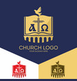 church logo and christian symbols vector image