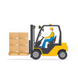 forklift with driver truck with man vector image