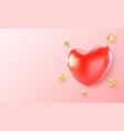 happy valentines day background with 3d red heart vector image